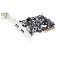 StarTech.com 2-Port USB PCIe Card with 10Gbps/port - USB 3.1/3.2 Gen 2 Type-A PCI Express 3.0 x2 Host Controller Expansion Card - Add-On Adapter Card - Full/Low Profile - Windows & Linux, PCIe, USB 3.2 Gen 2 (3.1 Gen 2), Full-height / Low-profile, PCIe 3.0, SATA 15-pin, Black
