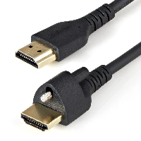 StarTech.com 3ft (1m) HDMI Cable with Locking Screw - 4K 60Hz HDR - High Speed HDMI 2.0 Monitor Cable with Locking Screw Connector for Secure Connection - HDMI Cable with Ethernet - M/M, 1 m, HDMI Type A (Standard), HDMI Type A (Standard), 3D, 18 Gbit/s, Black