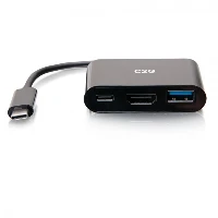 C2G USB-C 3-in-1 Mini Dock with HDMI, USB-A, and USB-C Power Delivery up to 60W - 4K 30Hz, Wired, USB 3.2 Gen 1 (3.1 Gen 1) Type-C, Black, 5 Gbit/s, 4096 x 2160 pixels, CE, 2011/65/EU ROHS 2