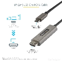 StarTech.com 6ft (2m) USB C to HDMI Cable 4K 60Hz w/ HDR10 - Ultra HD USB Type-C to 4K HDMI 2.0b Video Adapter Cable - USB-C to HDMI HDR Monitor/Display Converter - DP 1.4 Alt Mode HBR3, 2 m, HDMI Type A (Standard), USB Type-C, Male, Male, Straight