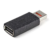 StarTech.com Secure Charging USB Data Blocker Adapter  Male to Female USB-A Charge-Only Adapter  No-Data Charge/Power-Only Adapter for Phone/Tablet  Data Blocking USB Protector Adapter, USB 2.0 Type-A, USB 2.0 Type-A, Black