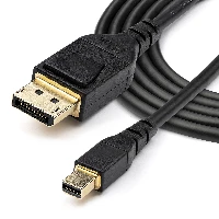 StarTech.com 3ft (1m) VESA Certified Mini DisplayPort to DisplayPort 1.4 Cable - 8K 60Hz HBR3 HDR - Super UHD mDP to DP 1.4 Cord - Slim (34 AWG) Ultra HD 4K 120Hz - Monitor/Video Cable, 1 m, Mini DisplayPort, DisplayPort, Male, Male, 7680 x 4320 pixels