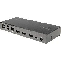StarTech.com USB C Dock - Triple 4K Monitor USB Type-C Docking Station - 100W Power Delivery - DP 1.4 Alt Mode & DSC, 2x DisplayPort 1.4/HDMI 2.0 - 6xUSB (2x 10Gbps) - Windows/Chrome, Wired, USB 3.2 Gen 2 (3.1 Gen 2) Type-C, 100 W, 3.5 mm, 10,100,1000 Mbit/s, 10BASE-T, 100BASE-TX, 1000BASE-T