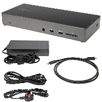 StarTech.com USB C Dock - Triple 4K Monitor USB Type-C Docking Station - 100W Power Delivery - DP 1.4 Alt Mode & DSC, 2x DisplayPort 1.4/HDMI 2.0 - 6xUSB (2x 10Gbps) - Windows/Chrome, Wired, USB 3.2 Gen 2 (3.1 Gen 2) Type-C, 100 W, 3.5 mm, 10,100,1000 Mbit/s, 10BASE-T, 100BASE-TX, 1000BASE-T
