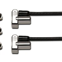 Kensington Universal 3-in-1 Keyed Cable Lock with Twin Lockheads, Kensington, Key, Carbon steel, Silver