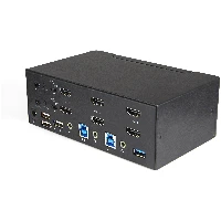 StarTech.com 2 Port Dual Monitor HDMI KVM Switch - 4K 60Hz Ultra HD HDR - Desktop 4K HDMI 2.0 KVM Switch with 2 Port USB 3.0 Hub (5Gbps) & 4x USB 2.0 HID, Audio - Hotkey Switching - TAA, 3840 x 2160 pixels, 4K Ultra HD, 36 W, Black