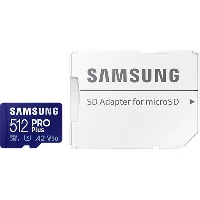 Samsung PRO Plus, 512 GB, MicroSDXC, Class 10, UHS-I, 160 MB/s, 120 MB/s
