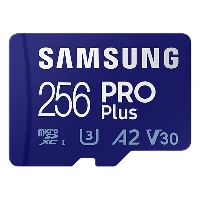 Samsung PRO Plus, 256 GB, MicroSDXC, Class 10, UHS-I, 160 MB/s, 120 MB/s