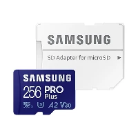 Samsung PRO Plus, 256 GB, MicroSDXC, Class 10, UHS-I, 160 MB/s, 120 MB/s