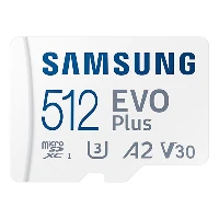 Samsung EVO Plus, 512 GB, MicroSDXC, Class 10, UHS-I, 130 MB/s, 130 MB/s