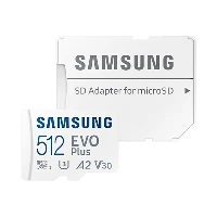 Samsung EVO Plus, 512 GB, MicroSDXC, Class 10, UHS-I, 130 MB/s, 130 MB/s