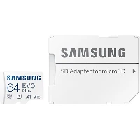 Samsung EVO Plus, 64 GB, MicroSDXC, Class 10, UHS-I, 130 MB/s, 130 MB/s