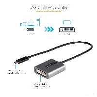 StarTech.com USB C to DVI Adapter - 1920x1200p USB-C to DVI-D Adapter Dongle - USB Type C to DVI Display/Monitor - Video Converter - Thunderbolt 3 Compatible - 12