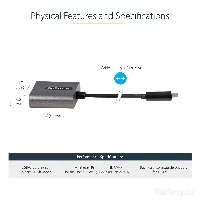 StarTech.com USB C to DVI Adapter - 1920x1200p USB-C to DVI-D Adapter Dongle - USB Type C to DVI Display/Monitor - Video Converter - Thunderbolt 3 Compatible - 12
