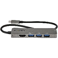StarTech.com USB C Multiport Adapter - USB-C to HDMI 2.0b 4K 60Hz (HDR10), 100W Power Delivery Pass-Through, 4-Port USB 3.0 Hub - USB Type-C Mini Dock - 12