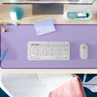 Logitech Desk Mat Studio Series, Lavender, Monochromatic, Nylon, Polyester, Non-slip base