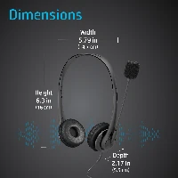 HP Stereo 3.5mm Headset G2, Wired, Office/Call center, 88 g, Headset, Black