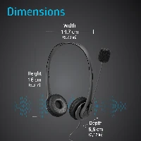 HP Stereo 3.5mm Headset G2, Wired, Office/Call center, 88 g, Headset, Black