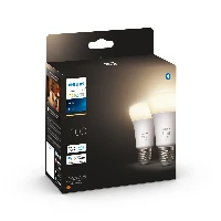 Philips Hue White A60  E27 smart bulb  1100 (2-pack), Smart bulb, White, Bluetooth/Zigbee, LED, E27, Warm white