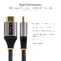 StarTech.com 16ft (5m) HDMI 2.1 Cable 8K - Certified Ultra High Speed HDMI Cable 48Gbps - 8K 60Hz/4K 120Hz HDR10+ eARC - Ultra HD 8K HDMI Cable - Monitor/TV/Display - Flexible TPE Jacket, 5 m, HDMI Type A (Standard), HDMI Type A (Standard), 48 Gbit/s, Audio Return Channel (ARC), Grey, Black