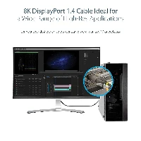 StarTech.com 10ft (3m) VESA Certified DisplayPort 1.4 Cable - 8K 60Hz HDR10 - Ultra HD 4K 120Hz Video - DP 1.4 Cable / Cord - For Monitors/Displays - DisplayPort to DisplayPort Cable - M/M, 3 m, DisplayPort, DisplayPort, Male, Male, 7680 x 4320 pixels