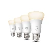 Philips Hue White 4-pack E27, Smart bulb, White, Bluetooth/Zigbee, LED, E27, Warm white