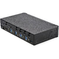 StarTech.com 4 Port HDMI KVM Switch - Single Monitor 4K 60Hz Ultra HD HDR - Desktop HDMI 2.0 KVM Switch with 2 Port USB 3.0 Hub (5Gbps) and 4x USB 2.0 HID, Audio - Hotkey Switching - TAA, 3840 x 2160 pixels, 4K Ultra HD, 36 W, Black