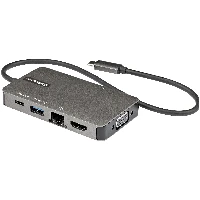 StarTech.com USB-C Multiport Adapter - USB-C to 4K 30Hz HDMI or 1080p VGA - USB Type-C Mini Dock w/ 100W Power Delivery Passthrough, 3-Port USB Hub 5Gbps, GbE - 12