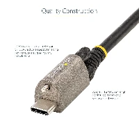 StarTech.com 3ft (1m) Top Screw Locking USB C Cable 10Gbps - USB 3.1/3.2 Gen 2 Type-C Cable - 100W (5A) Power Delivery Charging, DP Alt Mode - Single Screw Lock, USB-C Cord Charge/Sync, 1 m, USB C, USB C, USB 3.2 Gen 2 (3.1 Gen 2), 10000 Mbit/s, Black, Grey