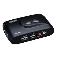 Tripp Lite B004-VUA2-K-R 2-Port Compact USB KVM Switch with Audio and Cable, 2048 x 1536 pixels, Black