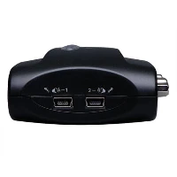Tripp Lite B004-VUA2-K-R 2-Port Compact USB KVM Switch with Audio and Cable, 2048 x 1536 pixels, Black