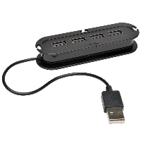 Tripp Lite U222-004 4-Port USB 2.0 Ultra-Mini Hub, USB 2.0, 480 Mbit/s, China, 1.5 A, 101.6 mm, 30.5 mm