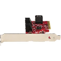 StarTech.com SATA PCIe Card - 6 Port PCIe SATA Expansion Card - 6Gbps - Low/Full Profile - Stacked SATA Connectors - ASM1166 Non-Raid - PCI Express to SATA Converter, PCIe, SATA, Red, ASMedia - ASM1166, 6 Gbit/s, 0 - 85 C