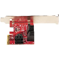 StarTech.com SATA PCIe Card - 6 Port PCIe SATA Expansion Card - 6Gbps - Low/Full Profile - Stacked SATA Connectors - ASM1166 Non-Raid - PCI Express to SATA Converter, PCIe, SATA, Red, ASMedia - ASM1166, 6 Gbit/s, 0 - 85 C