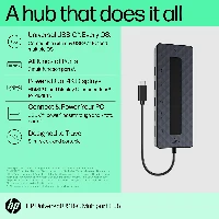 HP Universal USB-C Multiport Hub, Docking, USB 3.2 Gen 2 (3.1 Gen 2) Type-C, Black, DisplayPort, HDMI, RJ-45, USB 3.2 Gen 1 (3.1 Gen 1) Type-A, USB 3.2 Gen 1 (3.1 Gen 1) Type-C, China, Windows 10, Windows 11
