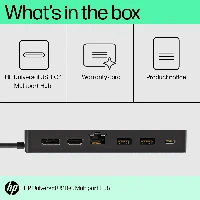 HP Universal USB-C Multiport Hub, Docking, USB 3.2 Gen 2 (3.1 Gen 2) Type-C, Black, DisplayPort, HDMI, RJ-45, USB 3.2 Gen 1 (3.1 Gen 1) Type-A, USB 3.2 Gen 1 (3.1 Gen 1) Type-C, China, Windows 10, Windows 11