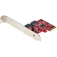 StarTech.com SATA PCIe Card - 2 Port PCIe SATA Expansion Card - 6Gbps - Full/Low Profile - PCI Express to SATA Adapter/Controller - ASM1062R SATA RAID - PCIe to SATA Converter, PCIe, SATA, PCIe 2.0, Red, ASMedia - ASM1062R, 6 Gbit/s