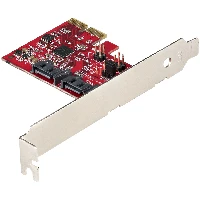 StarTech.com SATA PCIe Card - 2 Port PCIe SATA Expansion Card - 6Gbps - Full/Low Profile - PCI Express to SATA Adapter/Controller - ASM1062R SATA RAID - PCIe to SATA Converter, PCIe, SATA, PCIe 2.0, Red, ASMedia - ASM1062R, 6 Gbit/s