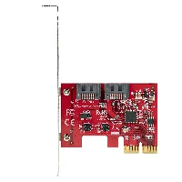 StarTech.com SATA PCIe Card - 2 Port PCIe SATA Expansion Card - 6Gbps - Full/Low Profile - PCI Express to SATA Adapter/Controller - ASM1062R SATA RAID - PCIe to SATA Converter, PCIe, SATA, PCIe 2.0, Red, ASMedia - ASM1062R, 6 Gbit/s