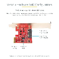 StarTech.com SATA PCIe Card - 2 Port PCIe SATA Expansion Card - 6Gbps - Full/Low Profile - PCI Express to SATA Adapter/Controller - ASM1062R SATA RAID - PCIe to SATA Converter, PCIe, SATA, PCIe 2.0, Red, ASMedia - ASM1062R, 6 Gbit/s