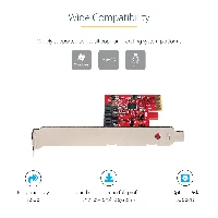 StarTech.com SATA PCIe Card - 2 Port PCIe SATA Expansion Card - 6Gbps - Full/Low Profile - PCI Express to SATA Adapter/Controller - ASM1062R SATA RAID - PCIe to SATA Converter, PCIe, SATA, PCIe 2.0, Red, ASMedia - ASM1062R, 6 Gbit/s