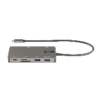 StarTech.com USB C Multiport Adapter - HDMI 4K 30Hz or VGA Travel Dock - 5Gbps USB 3.0 Hub (USB A / USB C Ports) - 100W Power Delivery - SD/Micro SD - GbE - 30cm Cable - USB C Mini Dock, Wired, USB 3.2 Gen 1 (3.1 Gen 1) Type-C, 100 W, 10,100,1000 Mbit/s, IEEE 802.3, IEEE 802.3ab, IEEE 802.3u, Grey