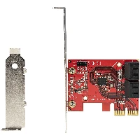 StarTech.com SATA PCIe Card - 4 Port PCIe SATA Expansion Card - 6Gbps - Low Profile Bracket - Stacked SATA Connectors - ASM1164 Non-Raid - PCI Express to SATA Converter, PCIe, SATA, PCIe 3.0, Red, ASMedia - ASM1164, 6 Gbit/s