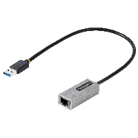 StarTech.com USB 3.0 to Gigabit Ethernet Network Adapter - 10/100/1000 Mbps, USB to RJ45, USB 3.0 to LAN Adapter, USB 3.0 Ethernet Adapter (GbE), 11in Attached Cable, Driverless Install, Wired, USB, Ethernet, 5000 Mbit/s, Grey