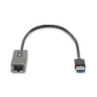StarTech.com USB 3.0 to Gigabit Ethernet Network Adapter - 10/100/1000 Mbps, USB to RJ45, USB 3.0 to LAN Adapter, USB 3.0 Ethernet Adapter (GbE), 11in Attached Cable, Driverless Install, Wired, USB, Ethernet, 5000 Mbit/s, Grey