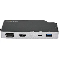 StarTech.com USB C Multiport Adapter - USB-C to 4K HDMI or VGA Video with 100W Power Delivery Pass-through, 2-Port 10Gbps USB Hub, MicroSD, GbE - USB 3.1 Gen 2 Type-C Mini/Travel Dock, Wired, USB 3.2 Gen 2 (3.1 Gen 2) Type-C, 100 W, 10,100,1000 Mbit/s, IEEE 802.3ab, IEEE 802.3i, IEEE 802.3u, Black, Grey