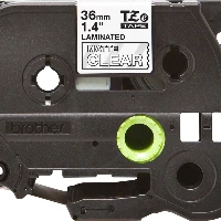 Brother TZe-M65, PT-P900W PT-D800W PT-P950NW P-touch CUBE Pro PT-3600 PT-9600 PT-9700PC PT-9800PCN, Black, Transparent, Brother, 3.6 cm, 8 m