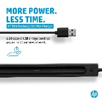 HP Slim Rechargeable Pen Charger, 169.5 mm, 21.4 mm, 16.3 mm, 53.5 g, 53.5 mm, 53.5 g