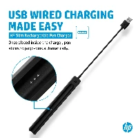 HP Slim Rechargeable Pen Charger, 169.5 mm, 21.4 mm, 16.3 mm, 53.5 g, 53.5 mm, 53.5 g