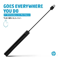 HP Slim Rechargeable Pen Charger, 169.5 mm, 21.4 mm, 16.3 mm, 53.5 g, 53.5 mm, 53.5 g